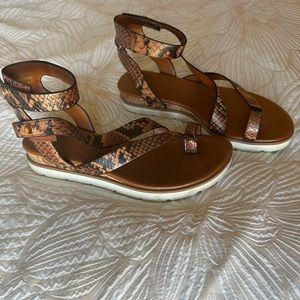 Franco Sarto Strappy Snakeskin Sandal